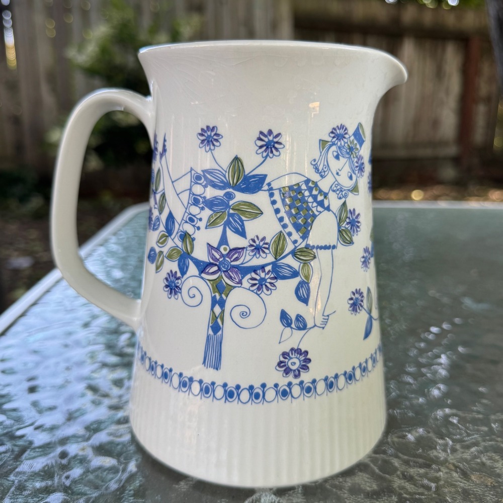 Figgjo Flint Lotte Pitcher Turi Design Norway Mid Century Modern Blue Green